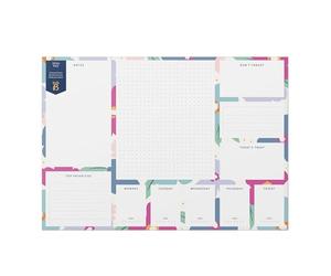 Busy B - Alfombrilla de escritorio A3 con 36 hojas arrancables, recordatorios, notas y un práctico planificador anual - Floral