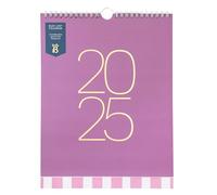 Busy B - Calendario Busy Life 2025 - Fuchsia - Calendario mensual con bolsillos y listas de tareas