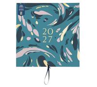 Busy B Calendario familiar grande de pared 2027, mármol verde azulado, 5 | El calendario de pared familiar grande Busy B en mármol verde azulado cuenta con 5 columnas y prácticos bolsillos de