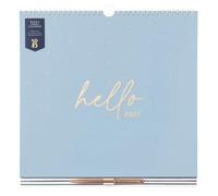 Busy B Calendario semanal de pared familiar 2027, color azul polvo | El calendario semanal de pared familiar Busy B en color azul polvo incluye un bolígrafo, listas de arranque