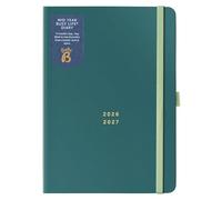 Busy B Diary - A5 Mid-Year Academic Diary - Busy Life Weekly Journal - Aug '26 - Aug '27 - Teal Cover - Life Planner with Dual Schedules, Year Calendar, Pen Loop, Pockets & Elastic Closure