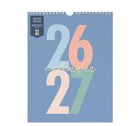 Busy B Mid-Year Calendar - Academic Everyday Planner - Aug '26 - Aug '27 - Multi Graphic Design - Wall Planner Calendar for Busy People with Month-to-View, To Do’s, Notes, Stickers & Storage Pocket