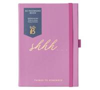 Busy B Password Book - Pink Faux Leather Fabric Cover - All your Internet Passwords in One Place - Compact & Discreet Design with Tabbed A-to-Z Index, Storage Pocket, Stickers & Elastic Closure