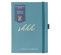 Busy B Password Book - Teal Faux Leather Fabric Cover - All your Internet Passwords in One Place - Compact & Discreet Design with Tabbed A-to-Z Index, Storage Pocket, Stickers & Elastic Closure
