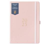 Busy B - Planificador semanal Busy Life - Enero a diciembre 2025 - Rosa - Agenda diaria para estudiantes, profesores, trabajo y más con doble horario, calendario annual y bolsillos para bolígrafos