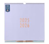 Busy B Wall Calendar - Mid-year Academic Calendar - Aug '25 - Aug '26 - Weekly Family Calendar for 5 Members - Lavender - Pen, Meal Plans, Shopping Lists, Stickers & Storage Pocket - 30.5 x 30.5cm