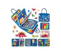 Busy Board for Children, Montessori Educational Toy for Kids, for Learning Fine Motor Skills and Numbers, for Ages 1-5 - Blue