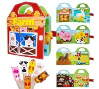 Busy Board Libro Montessori, Granja Tablero Sensorial Montessori Juegos Educativos de Aprendizaje Busy Book, Regalos Niños Niñas Cumpleaños Navidad 1 2 3 Años, Juguetes Niños 1 Año Regalo Niña 1 Año