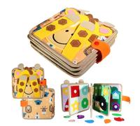 Busy Board Montessori 1 Año, Libro de Actividades Quiet Book para Niños Pequeños, Libro Interactivo de Fieltro DIY, Libros de Habilidades Prácticas (Naranja)