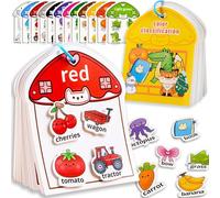 Busy Book Montessori - Libro Interactivo Sensorial, Juego de Clasificación de Colores y Actividades Manuales, Tablero Montessori para Motricidad Fina, Quiet Book Portátil, Regalo para Niños y Niñas