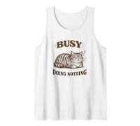 Busy Doing Nothing Cat Lovers Lindo diseño de Siesta de Gato Camiseta sin Mangas