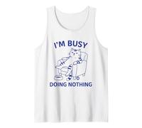 Busy Doing Nothing Funny Lazy Cat Camiseta sin Mangas