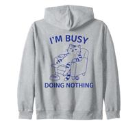Busy Doing Nothing Funny Lazy Cat Sudadera con Capucha
