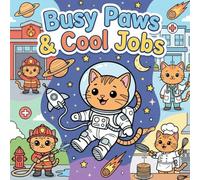 Busy Paws & Cool Jobs: A Cute Cat Career Coloring Book for Kids Ages 6-12 | 48 Fun & Easy Illustrations of Astronauts, Doctors, Firefighters, and More!