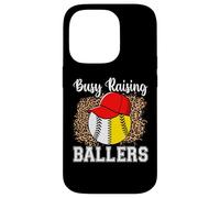 Busy Raising Ballers Softball Baseball Funny Girl mom Carcasa para iPhone 14 Pro