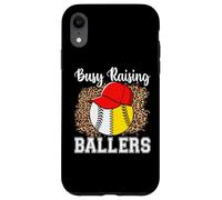 Busy Raising Ballers Softball Baseball Funny Girl mom Carcasa para iPhone XR