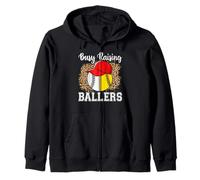 Busy Raising Ballers Softball Baseball Funny Girl mom Sudadera con Capucha