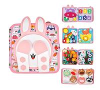 Busy Toy - Felt Portable Early Education Board for Kids Boy Girl Preescolar Learning | Soft Felt with Interactive Activities, Montessory Travel Toy for Indoor Bedroom Living Room, 20 x 20 x 6 cm