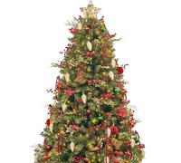 Busybee Árbol de Navidad Artificial de 180 cm con 240 Luces LED y 120 Decoraciones navideñas de Bosque, Que Incluyen Gadgets para árboles de Navidad Luces LED de Cuerda USB