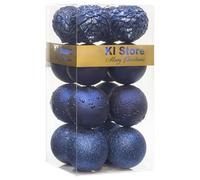 Busybee Azul Bolas de Navidad de 10cm 16 Piezas para la decoración del árbol de Navidad Adornos de árbol de Navidad