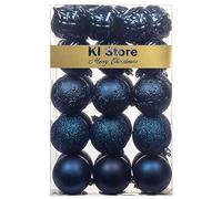 Busybee Azul Bolas de Navidad de 6cm 30 Piezas para la decoración del árbol de Navidad Adornos de árbol de Navidad