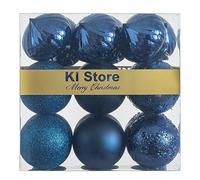 Busybee Azul Bolas de Navidad de 8cm 18 Piezas para la decoración del árbol de Navidad Adornos de árbol de Navidad