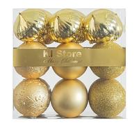Busybee Oro Bolas de Navidad de 8cm 18 Piezas para la decoración del árbol de Navidad Adornos de árbol de Navidad