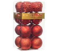 Busybee Rojo Bolas de Navidad de 10cm 16 Piezas para la decoración del árbol de Navidad Adornos de árbol de Navidad