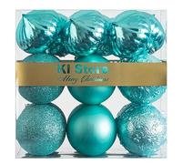 Busybee Verde Azul Bolas de Navidad de 8cm 18 Piezas para la decoración del árbol de Navidad Adornos de árbol de Navidad