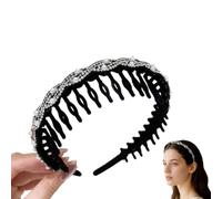 BusyLive Diademas para la cabeza para mujer, 2025 de silicona en forma de U, peine de dientes a la moda, pelo de cráneo alto en zigzag, antideslizante, diademas coreanas reversibles con dientes