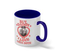 But Daddy I Love Them Both Hockey Romance Book tik Tok MM Sports Romance Bookish Gift heated rivarly Blanca taza de café con el borde azul y la manija Mug