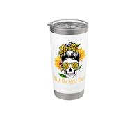But Did You Die Mom Life Skull Bandana Sunflower Lover Vaso térmico de acero inoxidable de doble pared