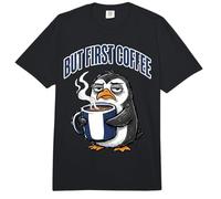 But First Coffee Sleepy Penguin Caffeine Lover Comfort Colors Adult Heavyweight T-Shirt