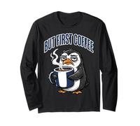 But First Coffee Sleepy Penguin Caffeine Lover Manga Larga