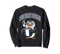 But First Coffee Sleepy Penguin Caffeine Lover Sudadera