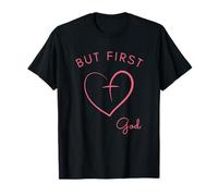 But First God - Diseño Minimalista Rosa Camiseta