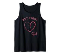 But First God - Diseño Minimalista Rosa Camiseta sin Mangas
