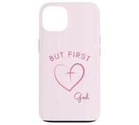 But First God - Diseño Minimalista Rosa Carcasa para iPhone 13