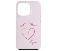 But First God - Diseño Minimalista Rosa Carcasa para iPhone 13 Pro