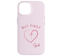But First God - Diseño Minimalista Rosa Carcasa para iPhone 14