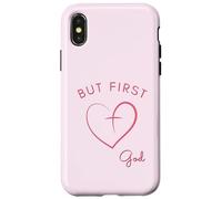 But First God - Diseño Minimalista Rosa Carcasa para iPhone X/XS