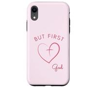 But First God - Diseño Minimalista Rosa Carcasa para iPhone XR