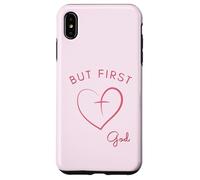 But First God - Diseño Minimalista Rosa Carcasa para iPhone XS MAX