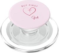 But First God - Diseño Minimalista Rosa PopSockets PopGrip para MagSafe