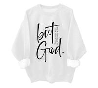 But God - Sudadera y sudadera con capucha vintage Christian God para mujeres y hombres, Blanco (tripulación), 3XL