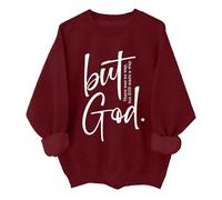 But God - Sudadera y sudadera con capucha vintage Christian God para mujeres y hombres, Claret-(tripulación), 3XL