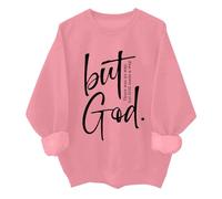 But God - Sudadera y sudadera con capucha vintage Christian God para mujeres y hombres, Rosa (tripulación), XL