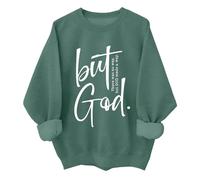 But God - Sudadera y sudadera con capucha vintage Christian God para mujeres y hombres, Verde (tripulación), S