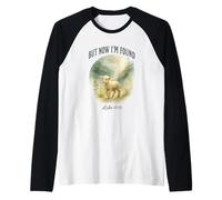 But Now I’m Found Luke 15:10 Watercolor Lamb Christian Camiseta Manga Raglan