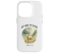 But Now I’m Found Luke 15:10 Watercolor Lamb Christian Carcasa para iPhone 14 Pro